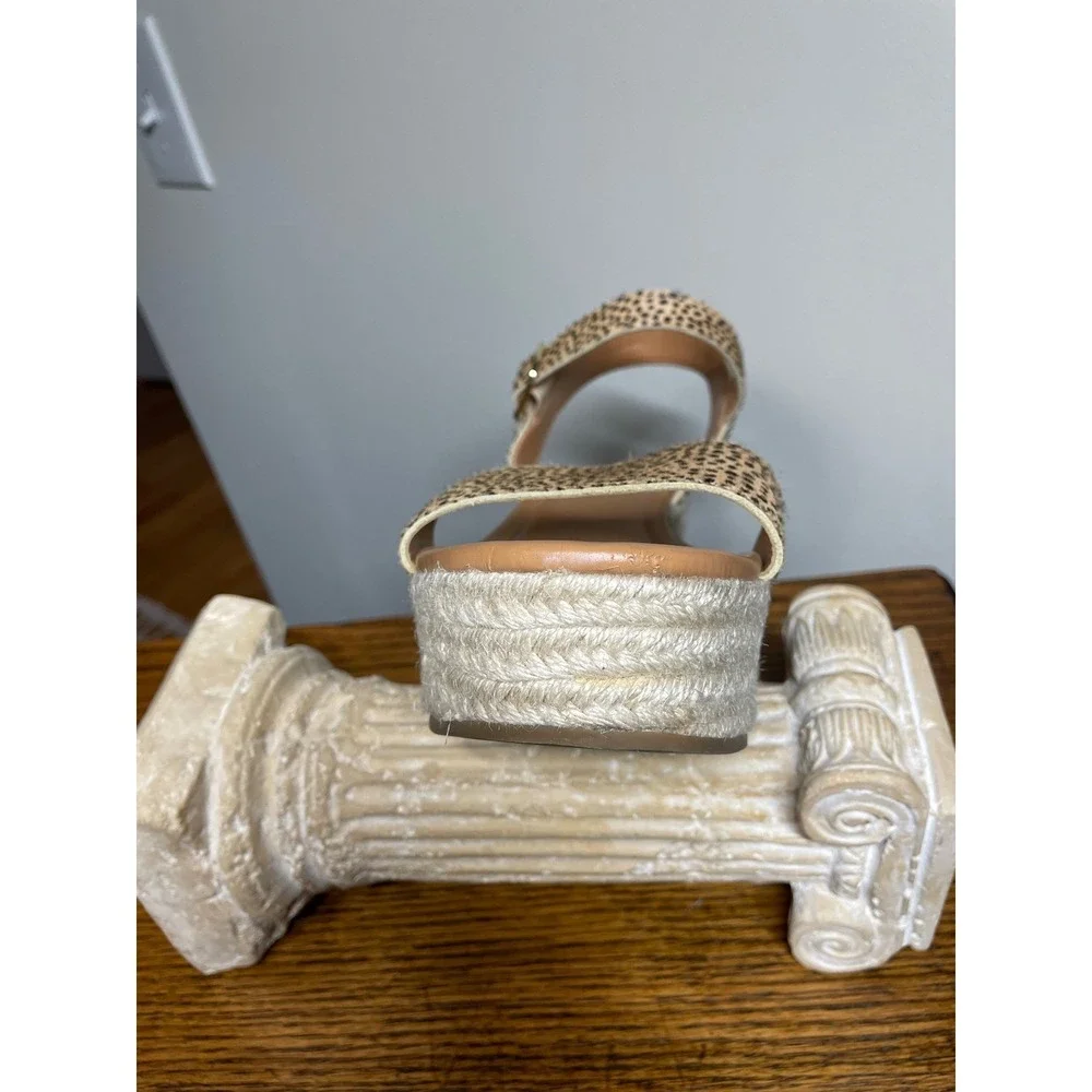 J.Crew Coastal Cowgirl Cheetah Calf Espadrilles Platform Sandals Sz 10 Boho Chic